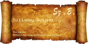 Szilassy Botond névjegykártya